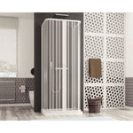 Cabina Box Doccia Quadrato PVC Apertura 3 Lati a Soffietto Chiusura Centrale D.X