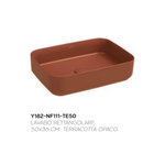 Lavabo Bagno Da Appoggio Rettangolare NYMO Ceramica Moderno Ultra Sottile D.X