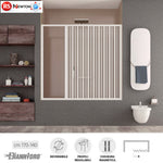 Cabina Parete Box Vasca da Bagno PVC Nicchia Soffietto Reversibile 170-140 D.X