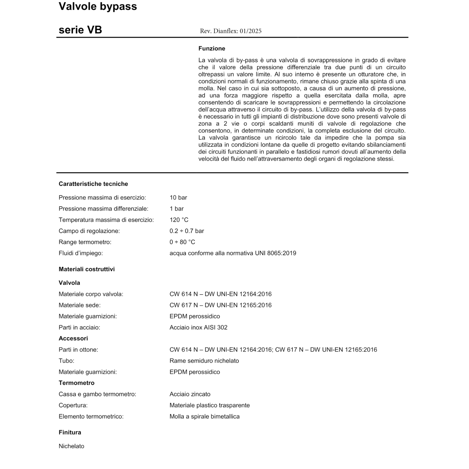 Valvola Bypass Differenziale Aton 1x200mm per Collettori Protezione Pompa CD D.X