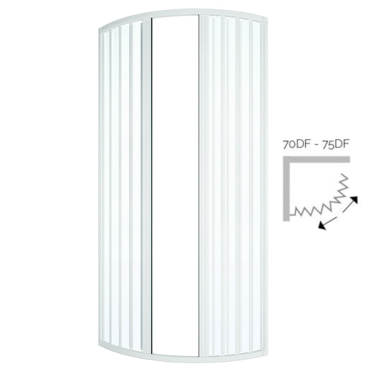 Cabina Box Doccia CIRCOLARE Pvc Apertura Soffietto Laterale R38 Centrale R55 D.X