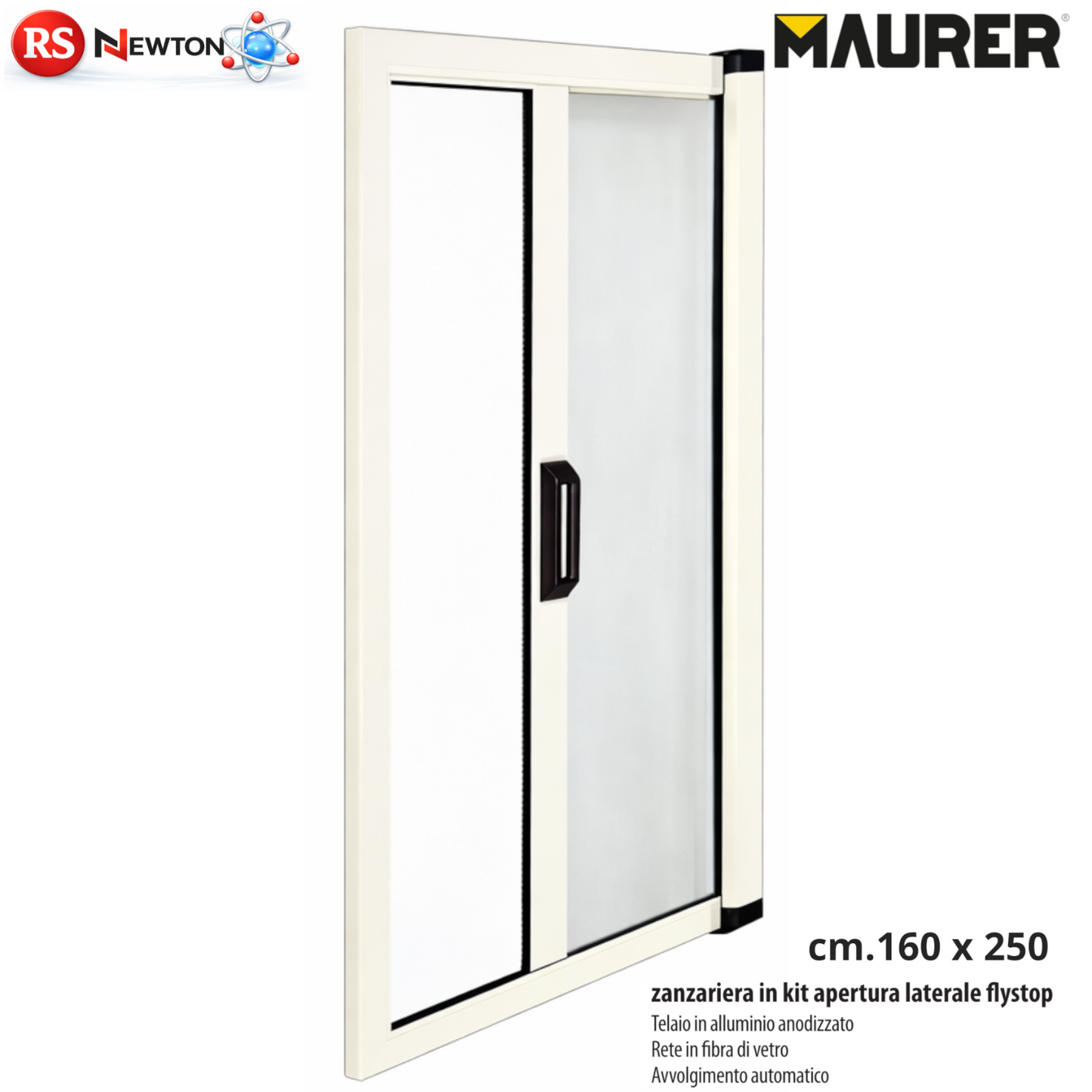 ZANZARIERA A RULLO LATERALE AUTO X PORTA FINESTRA 160x250 BIANCA RIDUCIBILE VBS