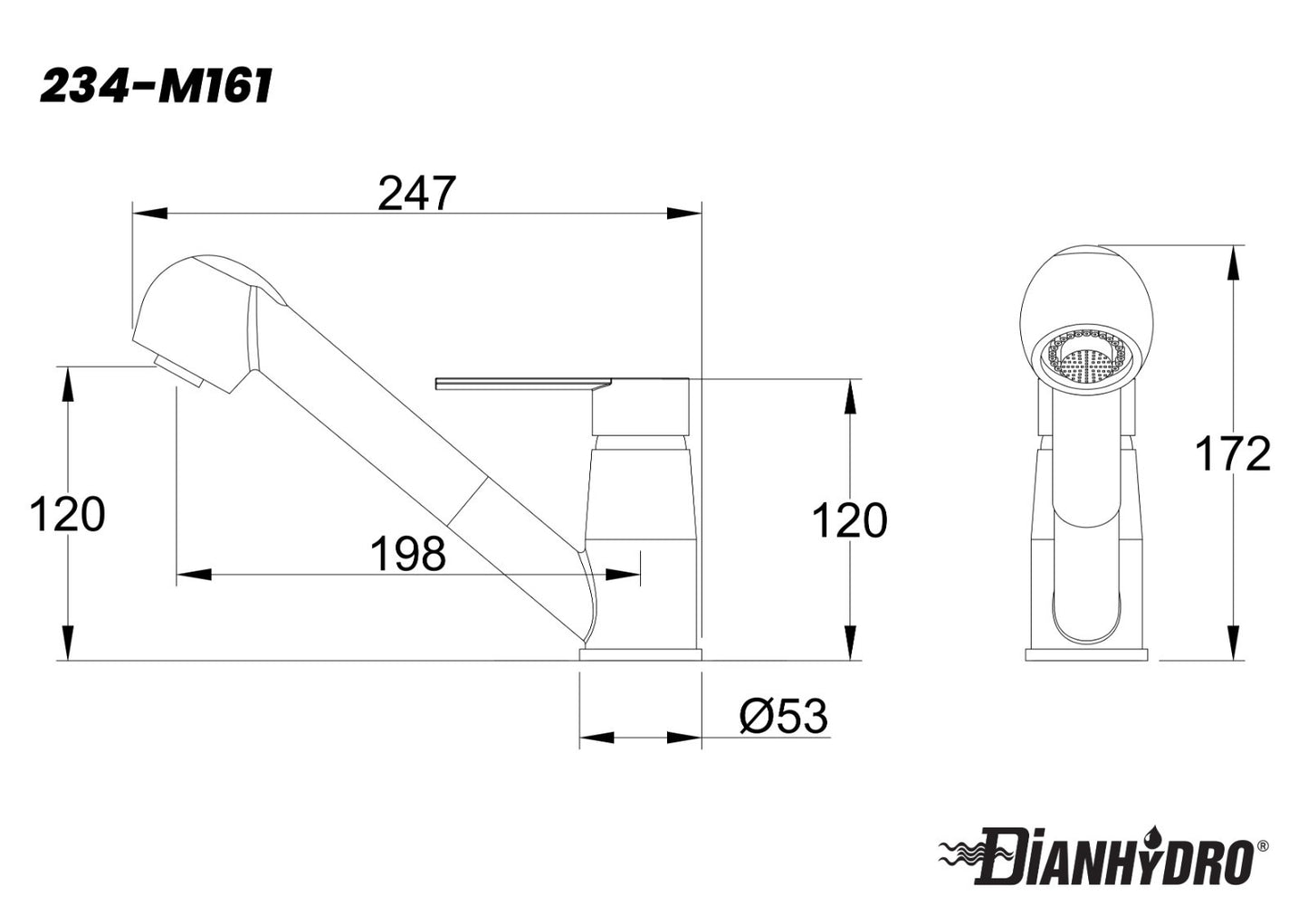 Rubinetto Cucina con Doccetta Estraibile Miscelatore Monocomando Moderno D.X