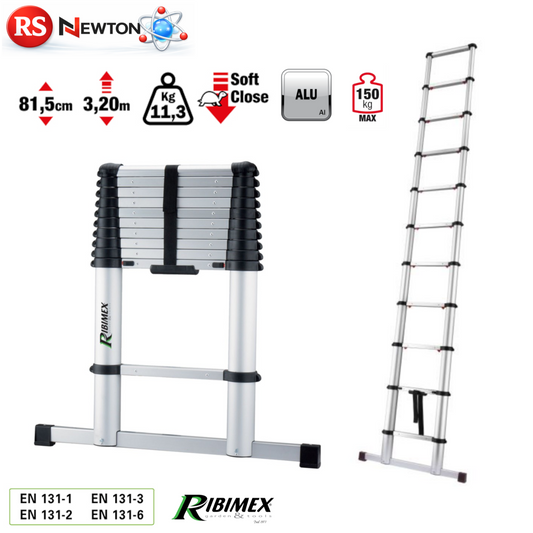 Scala Telescopica 11 Gradini in Alluminio 11.3KG Max 3,2M Portatile Multiuso D.X