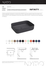 Lavabo Bagno Da Appoggio Rettangolare NYMO Ceramica Moderno Ultra Sottile D.X