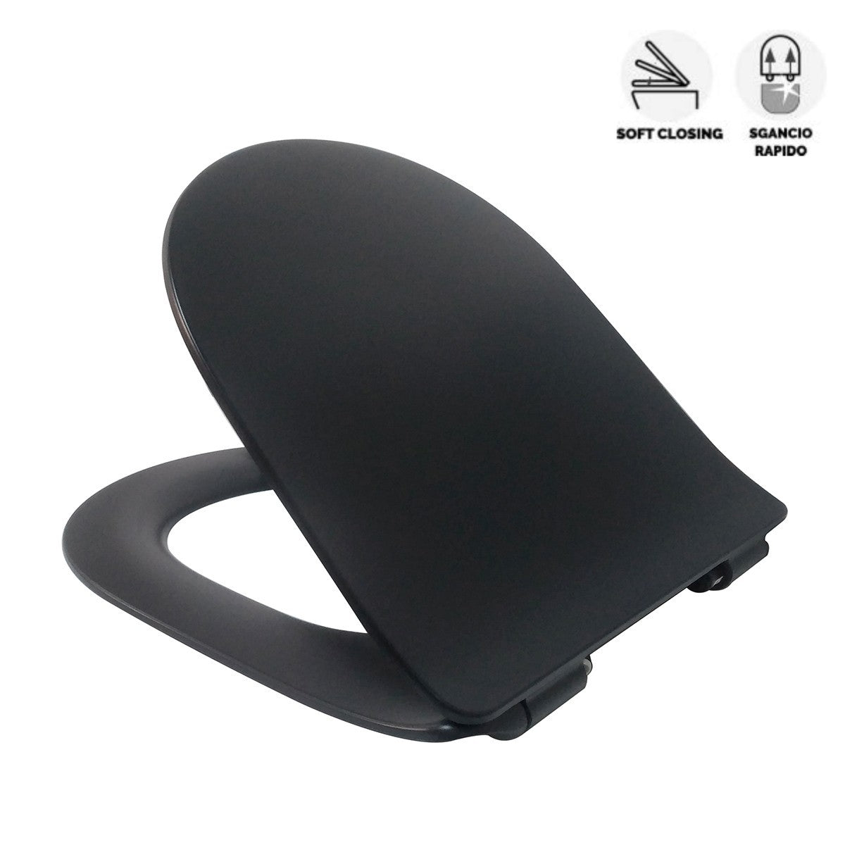 Sanitari Sospesi Bagno LINPHA Rimless WC Bidet Sedile Soft Close Bianco Nero D.X