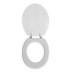 Sedile Wc Legno Colato MDF Copriwater Tavoletta Vaso Universale Bianco Bagno D.X