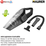 MINI ASPIRAPOLVERE Ricaricabile Portatile Auto Casa Ciclonico senza Fili 70W VBS