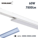 Faretto LED Binario Trifase Bianco 60W 7800lm CCT 3 Luci Negozi Showroom V.L