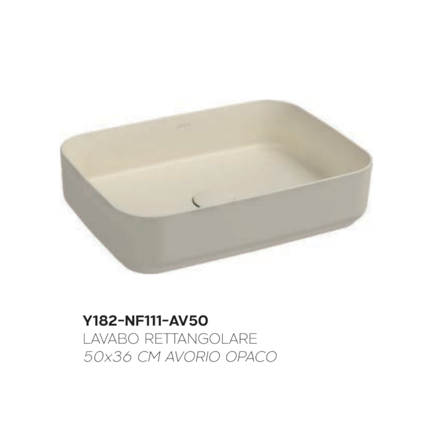 Lavabo Bagno Da Appoggio Rettangolare NYMO Ceramica Moderno Ultra Sottile D.X