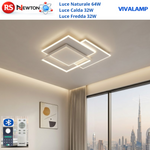 Lampadario LED 64W Moderno Plafoniera 47x47 cm Telecomando APP Dimmerabile V.L