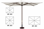 OMBRELLONE DA GIARDINO 2x3 3x3 3x4 Metri Palo In Legno 48mm Top Bianco Patio G.F