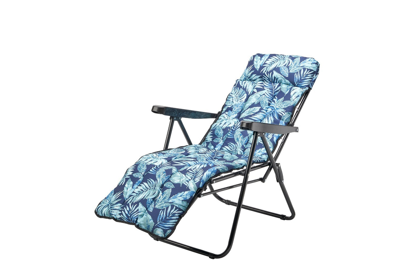 Sedia Reclinabile Imbottita Sdraio Relax in Acciaio Poggiapiedi Pieghevole VBS