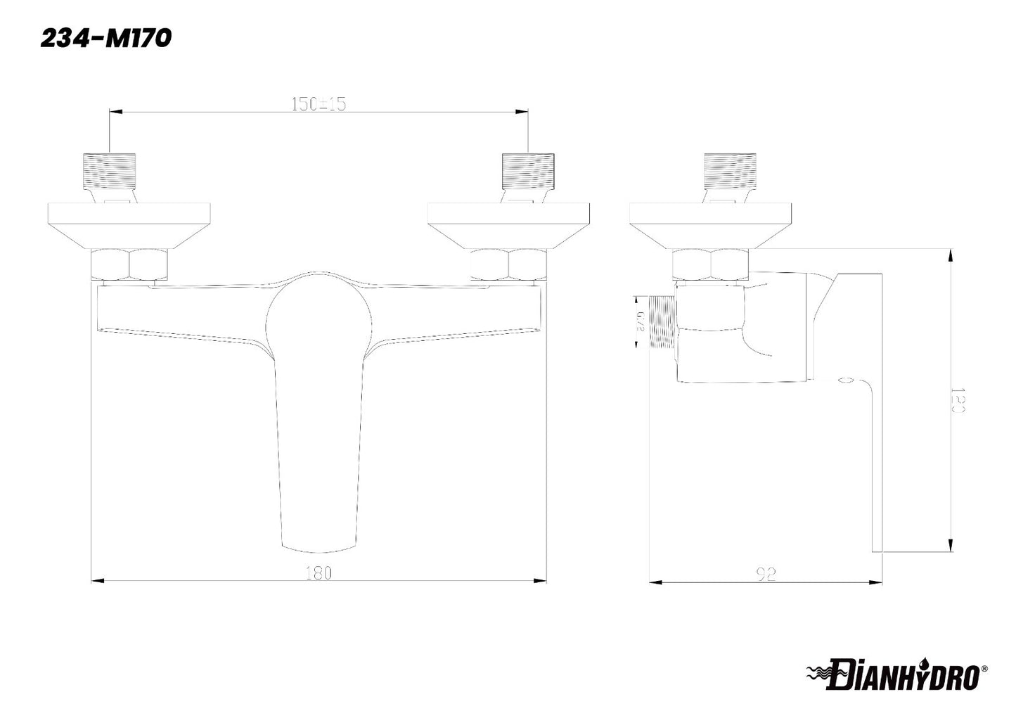 Rubinetto Miscelatore Bagno Lavabo Bidet Vasca Doccia Ottone Moderno MARGOT D.X