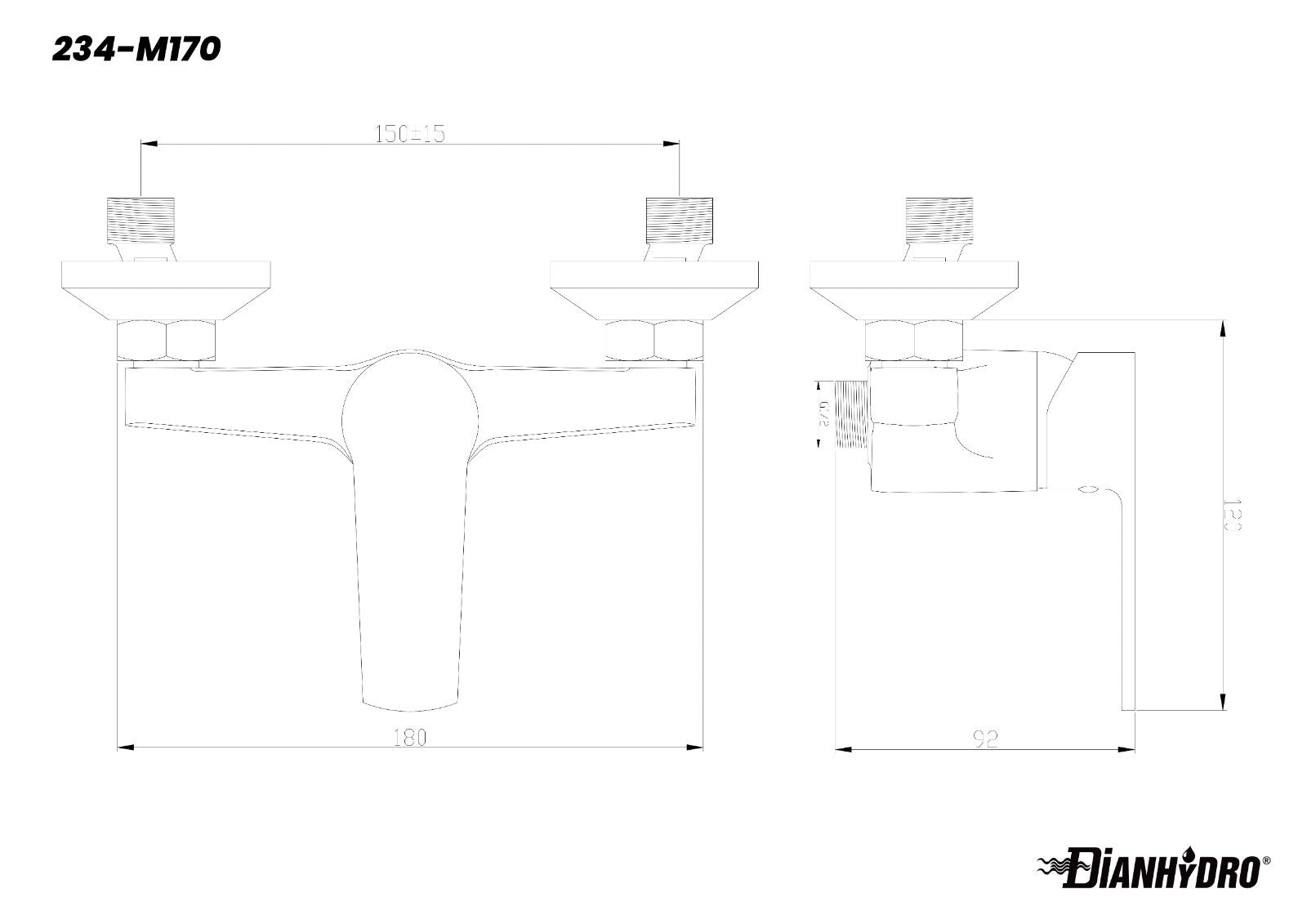 Rubinetto Miscelatore Bagno Lavabo Bidet Vasca Doccia Ottone Moderno MARGOT D.X