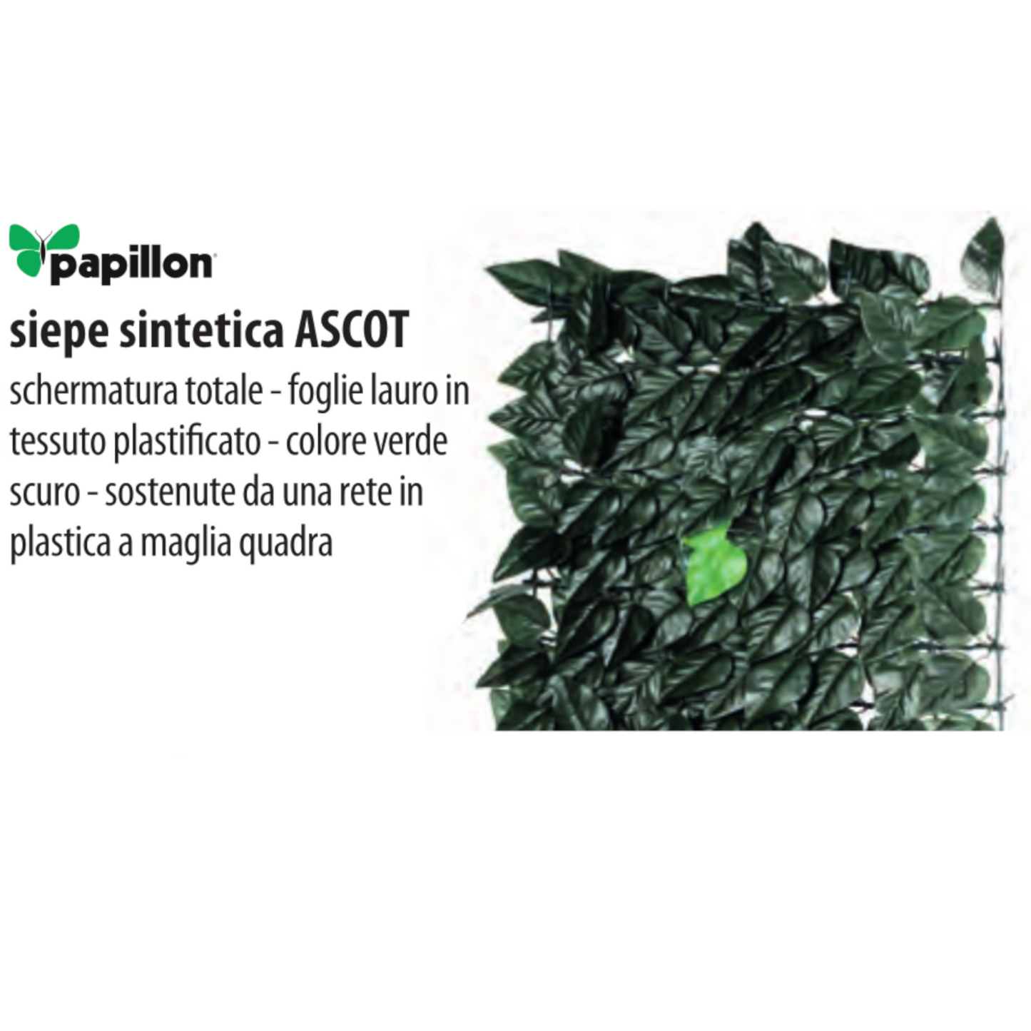 SIEPE Sintetica Schermante Foglie Di Lauro Verde Scuro Arella Fendivista VBS