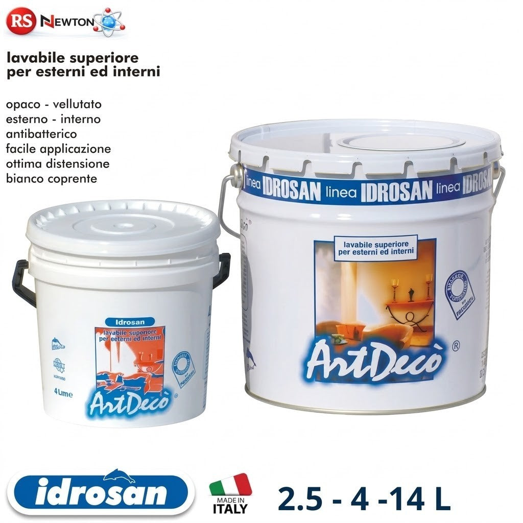 Idropittura Lavabile ART DECÒ Professionale Interno Esterno Opaca Vellutata I.D