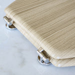 Sedile WC Universale Legno Rovere Sbiancato Cerniere Regolabili Copriwater D.X