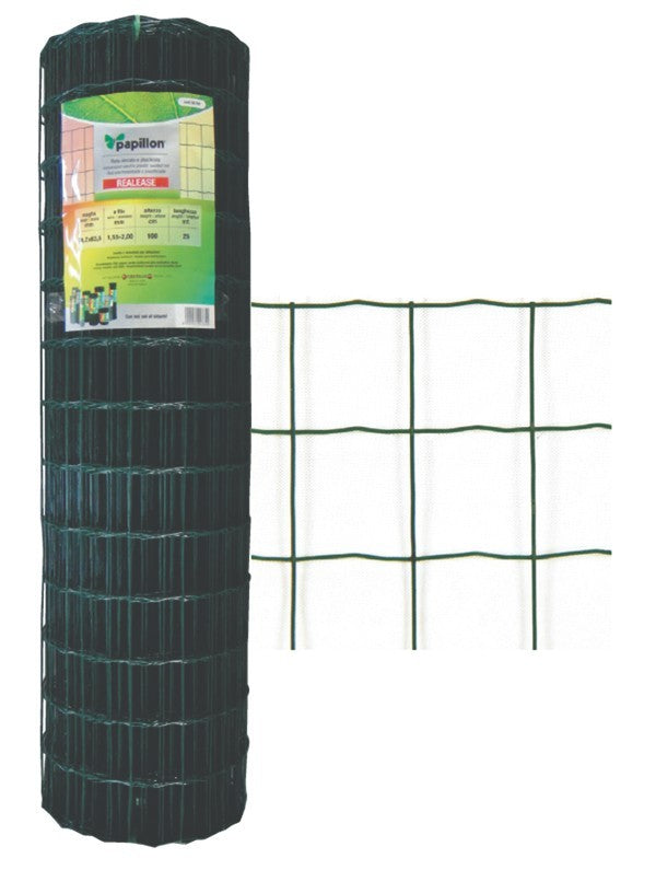 Rete Elettrosaldata Zincata Plastificata Verde Recinzione Giardino 10/25M VBS