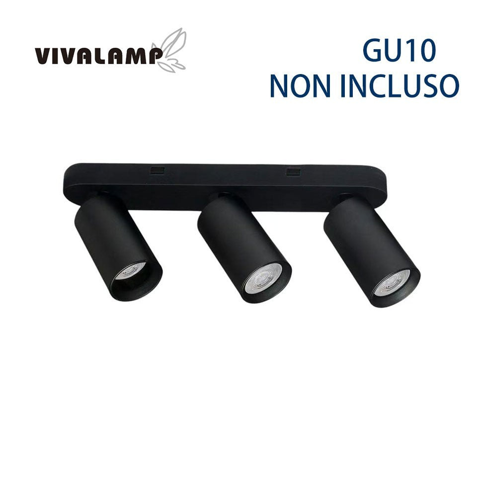 Portafaretto GU10 Applique Soffitto Parete Faretti a Incasso Bianco Nero LED V.L