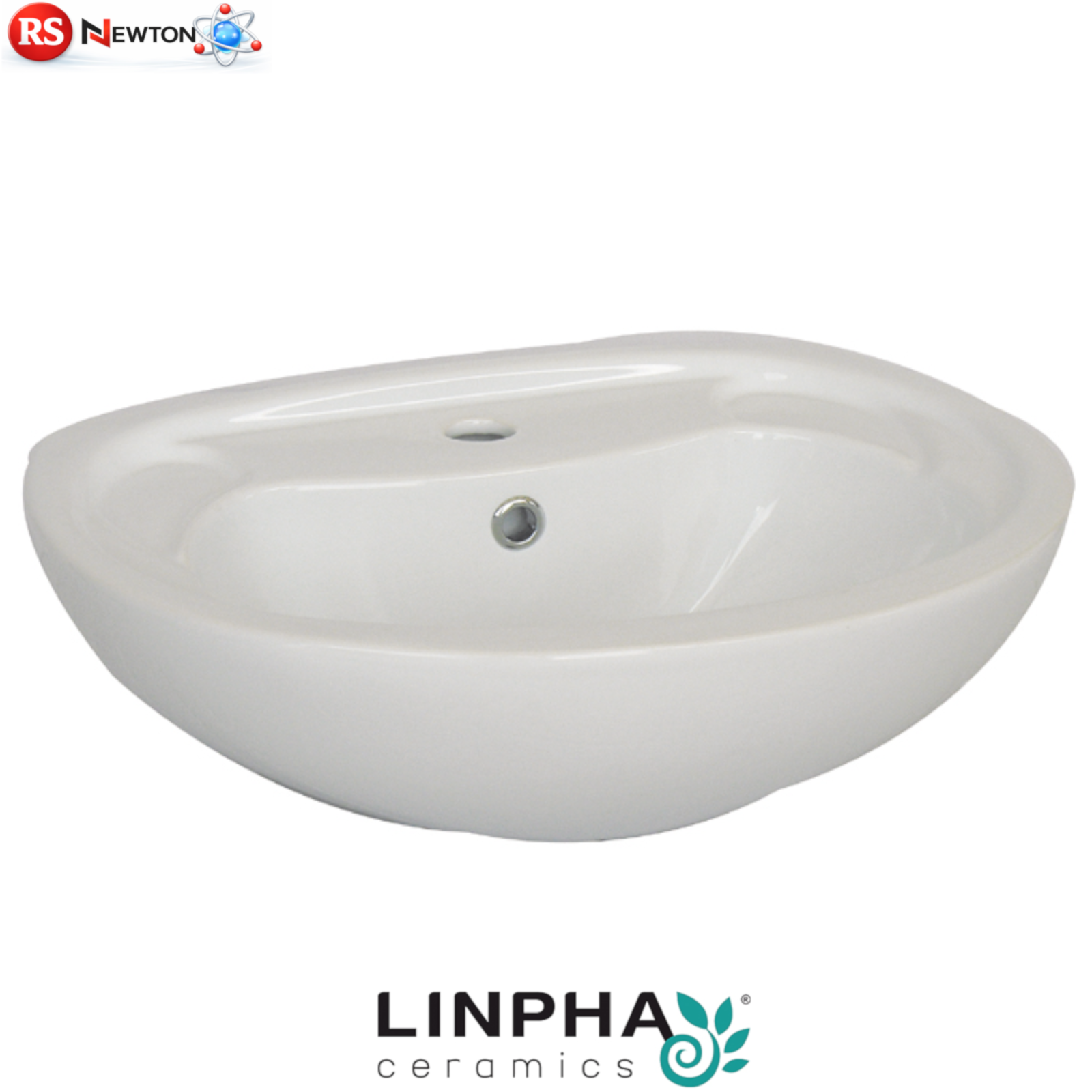 Lavabo a Parete 40x50 cm LINPHA Ceramica Foro Monocomando Moderno Bagno D.X