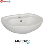Lavabo a Parete 40x50 cm LINPHA Ceramica Foro Monocomando Moderno Bagno D.X