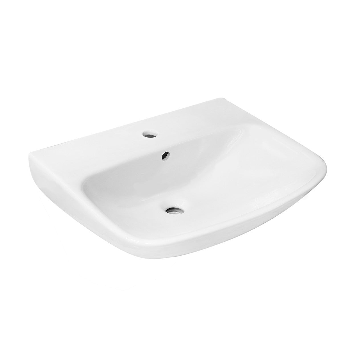 Lavabo Lavandino Bagno 60cm e Colonna 65cm LINPHA Jasmine Ceramica Monoforo D.X