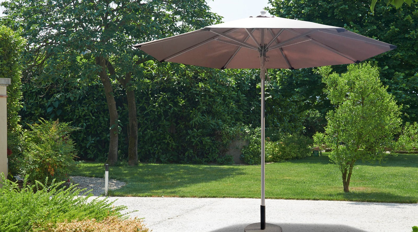 Ombrellone Tondo 3M Giardino Patio in Alluminio Antivento Doppia Carrucola VBS