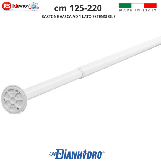 Bastone Vasca Da Bagno Telescopico Tenda Asta in Alluminio Allungabile 220CM D.X