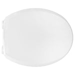 Sedile Wc Universale Legno MDF Cerniere PVC Regolabili Copriwater Bianco D.X