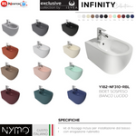 Bidet Sospeso INFINITY Sanitari Bagno Ceramica Moderno Fissaggi Nascosti D.X