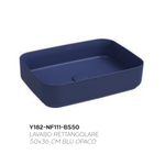 Lavabo Bagno Da Appoggio Rettangolare NYMO Ceramica Moderno Ultra Sottile D.X