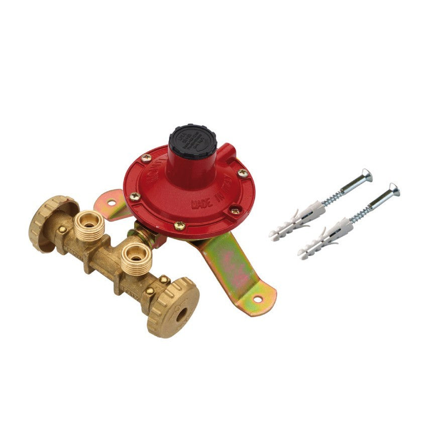 Minicentralina GPL 2 Bombole LPZ4 LPZ7 4-7 Kg/h Regolatore Gas con Staffa D.X