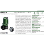 Pompa Sommersa con Trituratore DAB GRINDER FX 2.1 HP Acque Nere Luride Inox D.X