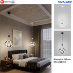 Lampadario LED Sospensione Moderno 35-70w Bianco Nero Camera Letto Soggiorno V.L