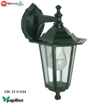Lanterna Esterno Bassa Nero Verde Vintage Lampada Alluminio Giardino Parete VBS