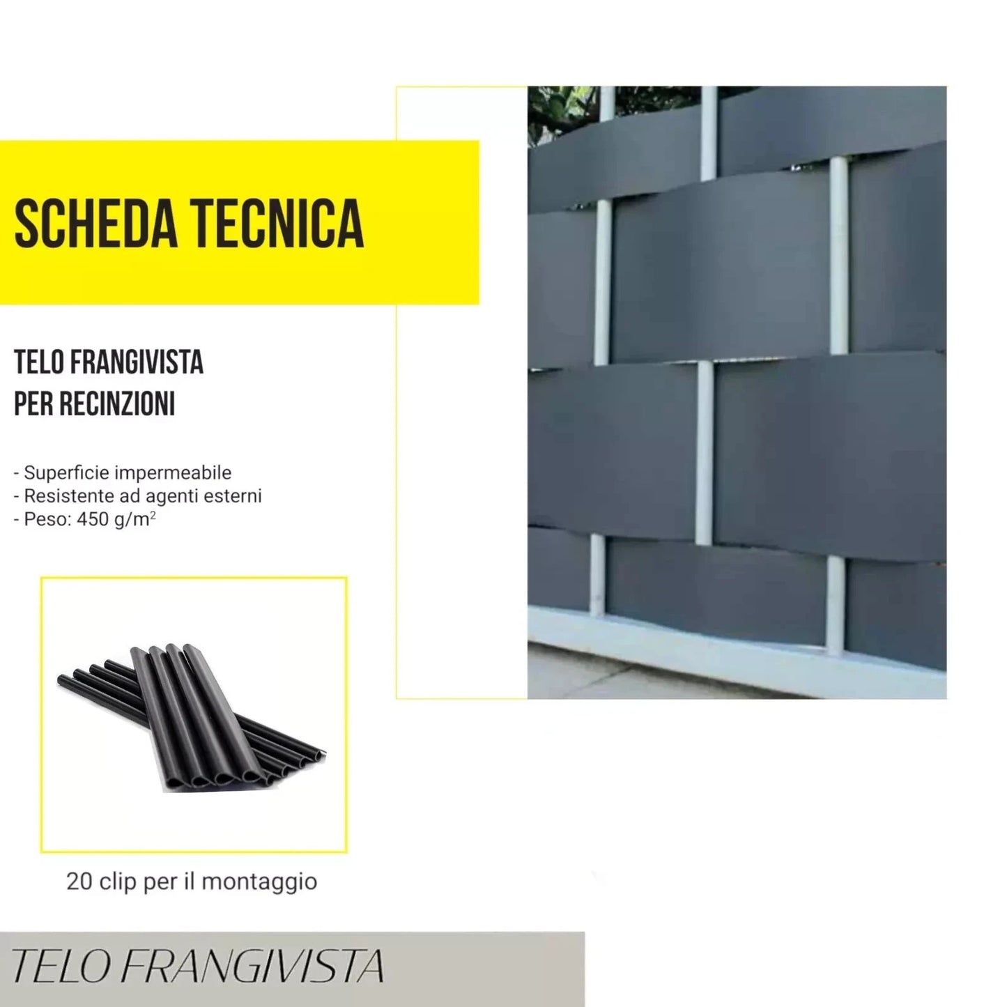 Strisce PVC Frangivista Balcone Ringhiera Cancello Fascia Frangivento 19x35m G.F