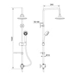 Colonna Doccia KIT COMPLETO Asta Saliscendi Cromata Soffione Doccetta Vasca D.X