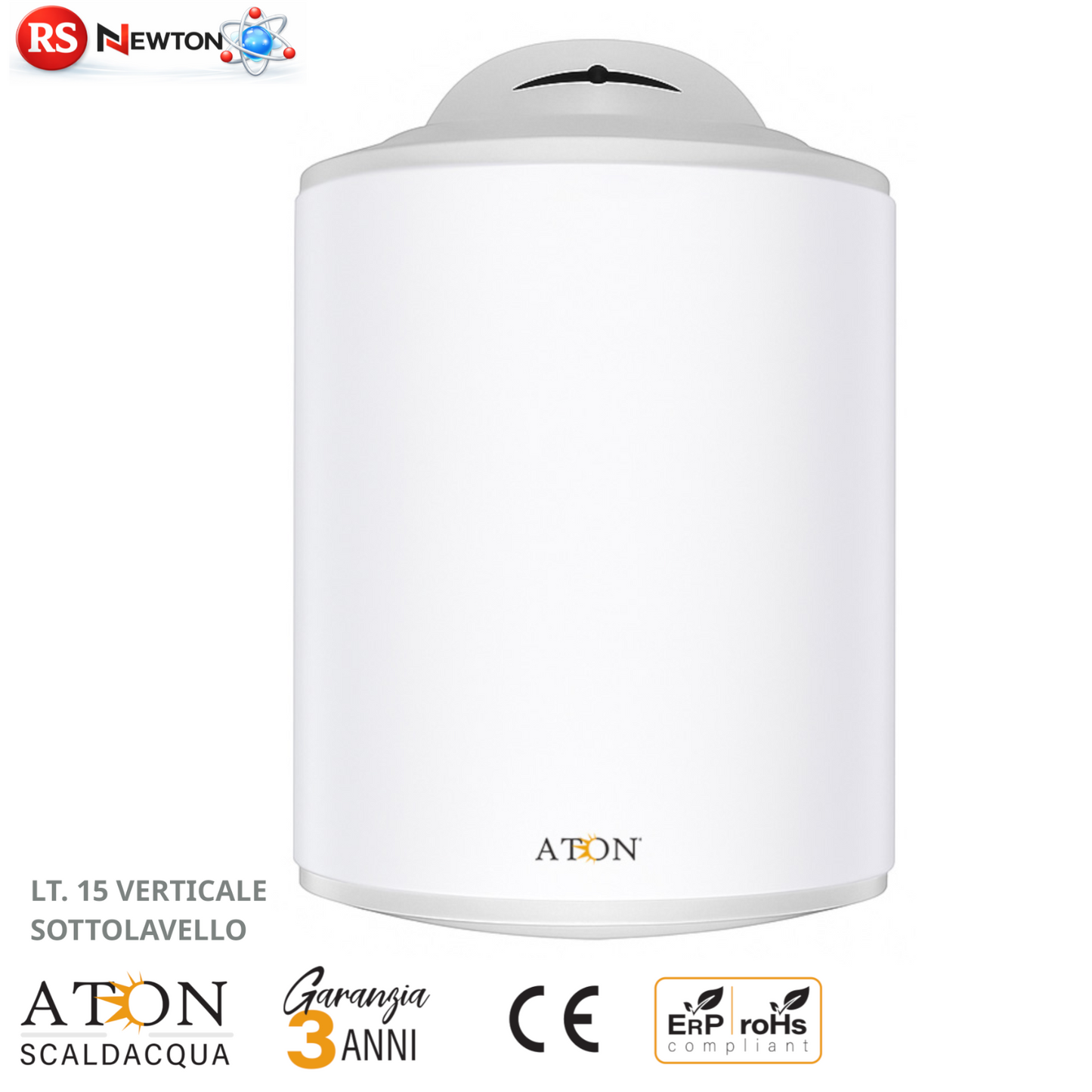 Scaldabagno Elettrico ATON 15 L Sottolavello Verticale Boiler Acqua Calda D.X