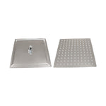 Soffione Doccia Acciaio Inox SS304 Quadro Cromato Effetto Pioggia Ultra Slim D.X
