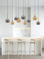 Lampadario Sospeso Sfera Vetro 25cm E27 Sospensione Moderna Globo Elegante V.L