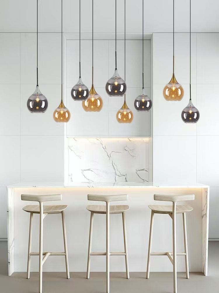 Lampadario Sospeso Sfera Vetro 25cm E27 Sospensione Moderna Globo Elegante V.L
