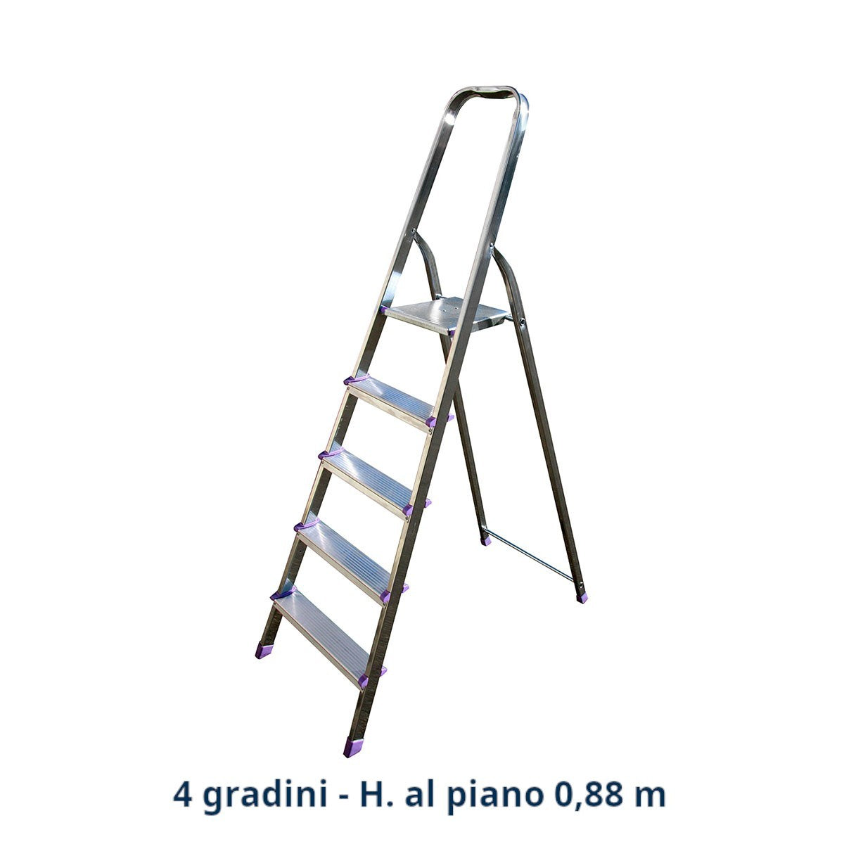 Scala Alluminio TETI 3 4 5 6 7 Gradini Domestica Antiscivolo Leggera 120Kg D.X