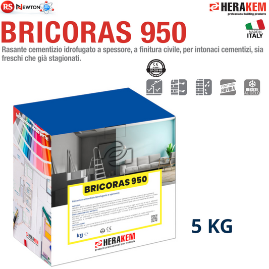 Rasante Cementizio a Spessore 6mm Cemento Idrofugo Intonaci Esterni HERAKEM 5KG