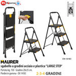 Sgabello A Gradini Acciaio 2 3 4 Gr 150Kg Scala Antiscivolo Pieghevole VBS