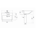 Lavabo Lavandino Bagno 60cm e Colonna 65cm LINPHA Jasmine Ceramica Monoforo D.X