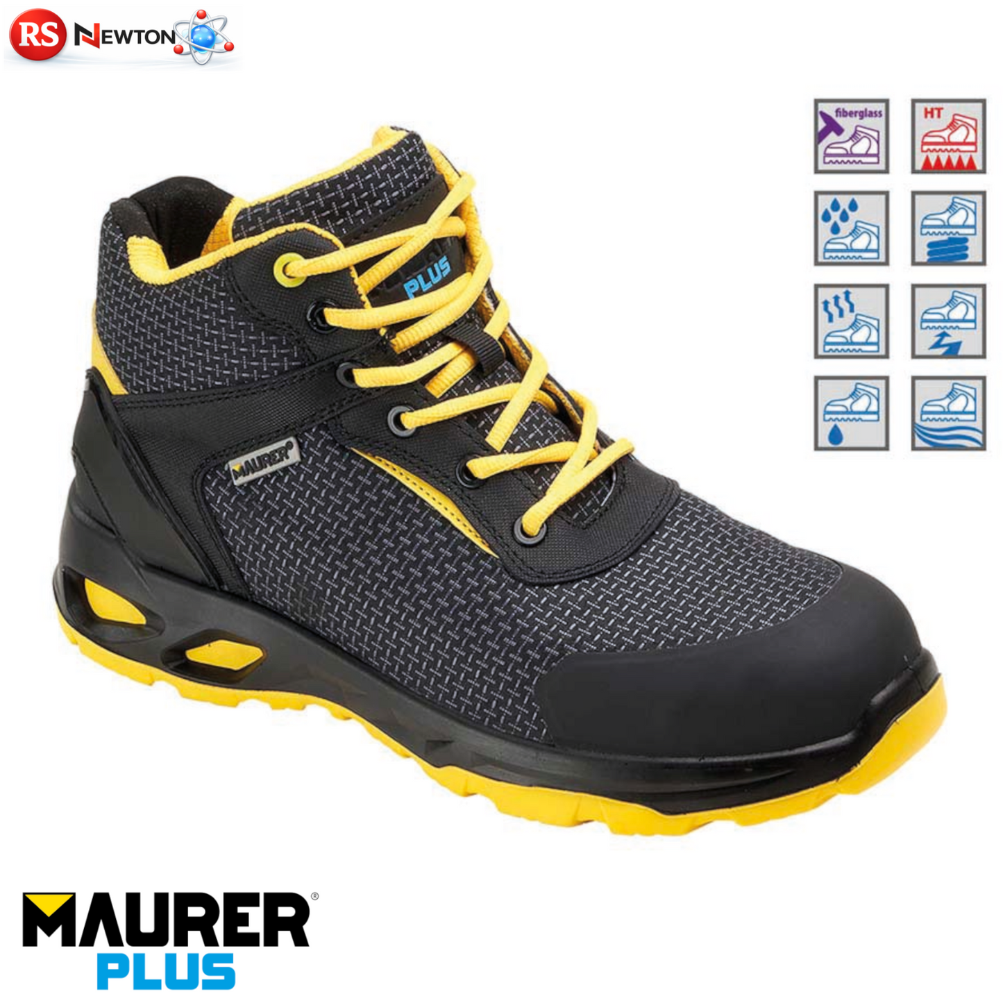 Scarpe Antinfortunistica Alte MAURER S3 Scarpa Leggera Fibra Vetro HT Uomo VBS