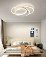 Lampadario LED 70W Moderno Plafoniera a Cerchi Telecomando APP Dimmerabile V.L