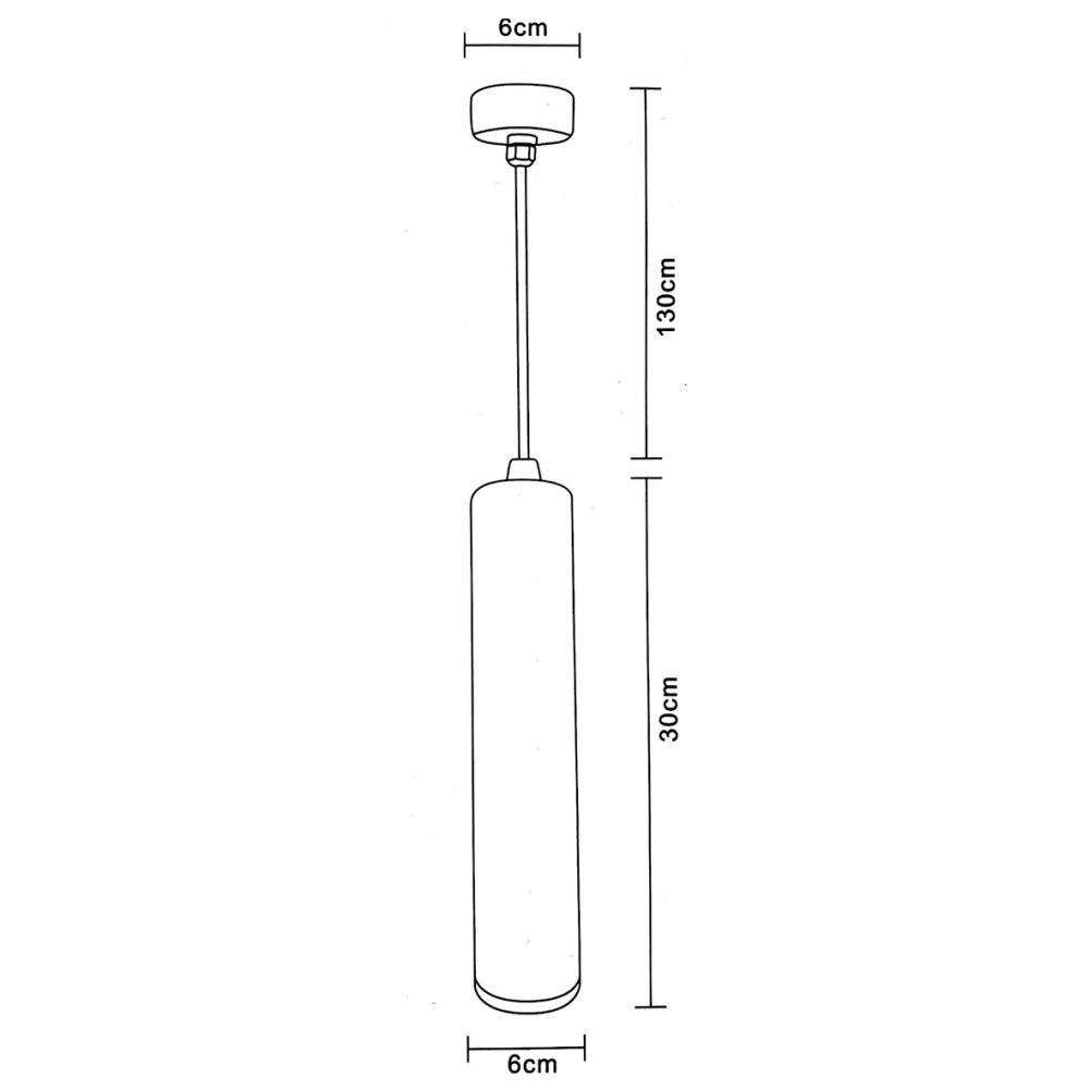 Lampada Sospesa GU10 30cm Moderna Cilindro Bianco Nero Lampadario a Faretto V.L