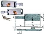 Coppia Serrature Laterale Serranda CISA Cilindro Fisso Tondo mm155x15x55h G.F